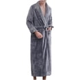 thumbnail image 1 of VANLOFE Unisex Warm Pajamas Household Clothes Solid Bathrobe Lengthened Night-robe Woman's Nightgown Casual Robes Gray Robes Sleepwear for Woman M, 1 of 5
