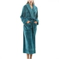thumbnail image 1 of VANLOFE Unisex Warm Pajamas Household Clothes Solid Bathrobe Lengthened Night-robe Woman's Nightgown Casual Robes Green Robes Sleepwear for Woman XL, 1 of 6