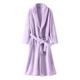 thumbnail image 1 of VANLOFE Unisex Warm Pajamas Household Clothes Solid Bathrobe Lengthened Night-robe Woman's Nightgown Casual Robes Purple Robes Sleepwear for Woman XL-4XL, 1 of 3