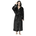 thumbnail image 1 of VANLOFE Unisex Warm Pajamas Household Clothes Solid Bathrobe Lengthened Night-robe Woman's Nightgown Hooded Robes Black Robes Sleepwear for Woman S-5XL, 1 of 4