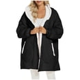 thumbnail image 1 of VANLOFE Unisex Warm Pajamas Household Clothes Solid Bathrobe Lengthened Night-robe Woman's Nightgown Hooded Robes Black Robes Sleepwear for Woman, 1 of 8