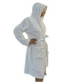 thumbnail image 1 of VANLOFE Unisex Warm Pajamas Household Clothes Solid Bathrobe Lengthened Night-robe Woman's Nightgown Hooded Robes White Robes Sleepwear for Woman M-3XL, 1 of 3