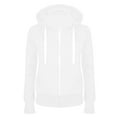 thumbnail image 1 of VANLOFE White Hoodies for Women Fashion Women Casual Hooded Slim Zipper Long Sleeve Solid Color Coat XL(S-2XL), 1 of 2