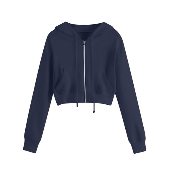 VANLOFE Women's Crop Hoodie Long Sleeve Crop Sweatshirt for Women Soft Loose Sweatshirt for Teens Girls Blue 4XL