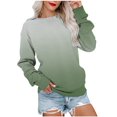 thumbnail image 1 of VANLOFE Women's Long Sleeve Sweatshirt Women's Gradient Crewneck Sweatshirt Soft Fashion Sweatshirt for Women Green Sweatshirt L, 1 of 4