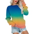 thumbnail image 1 of VANLOFE Women's Long Sleeve Sweatshirt Women's Tie-Dye Crewneck Sweatshirt Trendy Fashion Sweatshirt for Women Dark Blue Sweatshirt 2XL, 1 of 3