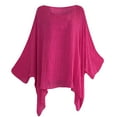 thumbnail image 1 of VANLOFE Women's Shirts Long Sleeve Shirts For Women Fashion Woman O-Neck Short Sleeve T-Shirt Summer Solid Loose Blouse TopsBlouses For Women Fashion Hot Pink, 1 of 4