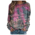 thumbnail image 1 of VANLOFE Women's Shirts Long Sleeve Shirts For Women Women's Casual Print Sweatshirts Thermal Crewneck Long Sleeve T-Shirts Loose ComBlouses For Women Fashion Pink, 1 of 3