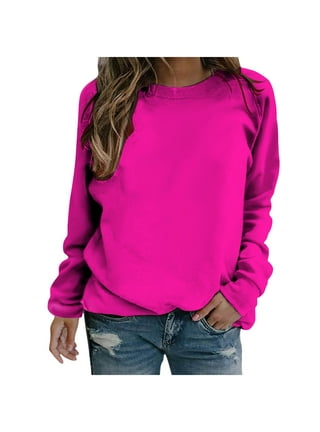 Hot pink crew neck sweatshirt shop