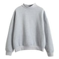 thumbnail image 1 of VANLOFE Women's Solid Color Long Sleeve Sweatshirt Crewneck Sweatshirt for Women Women's Soft Warm Gray Sweatshirt 2XL, 1 of 3