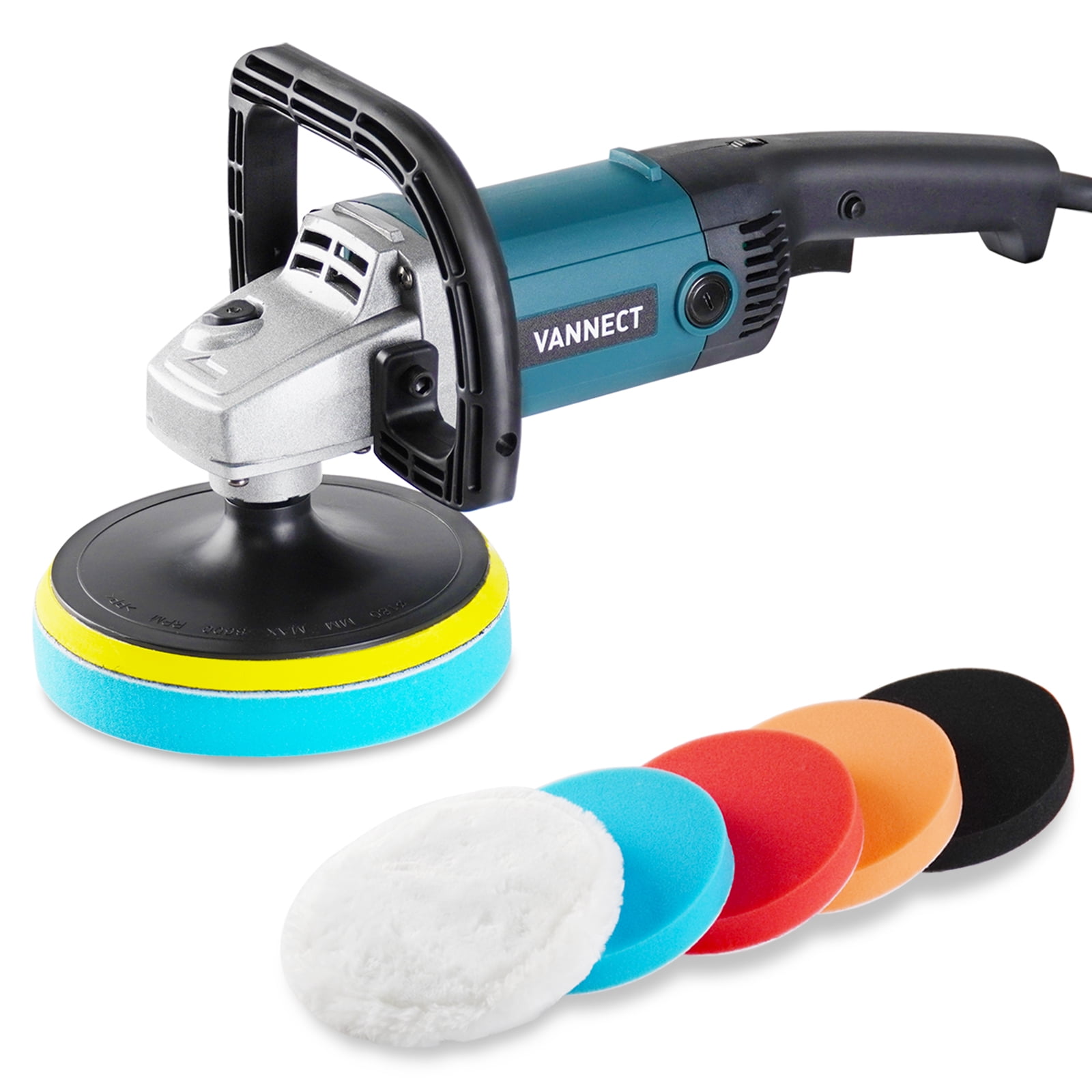 VANNECT Buffer Polisher, 1200W 7-inch Polisher with 6 Variable Speed, 5  Foam Pads, Detachable Handle and Safety Lock Car Buffer Polisher Ideal for  Car