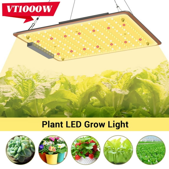 VANNECT LED Grow Light Dimmable, 1000W Full Spectrum Grow Lamp for Indoor Plants Seeding Vegs and Flowers, With Thermometer Humidity Monitor, Adjustable Rope and Glasses