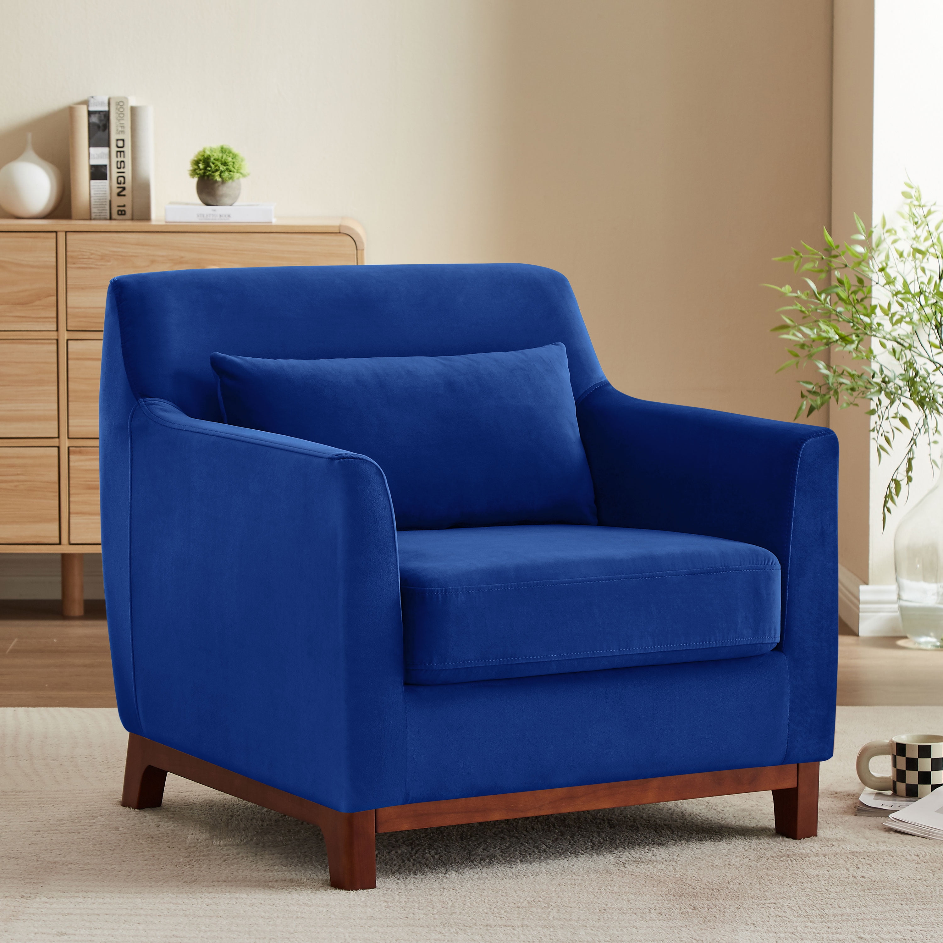 VANOMi 31.5'' Upholstered Arm Chair with Pillow, Accent Chair for