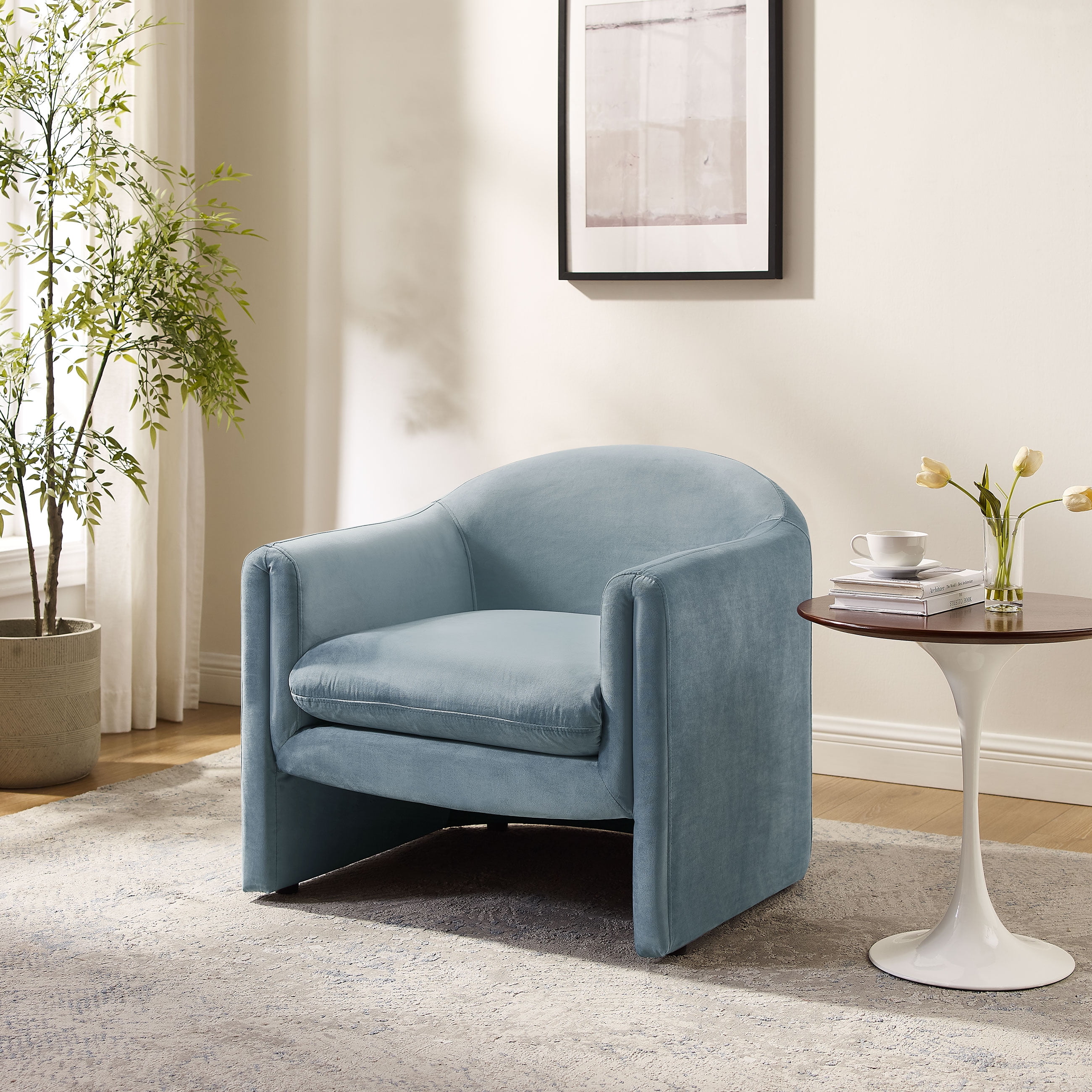 VANOMi Living Room Accent Chair U Shaped Club Chair Bedroom Bucket