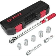VANPO Click Torque Wrench 1/2 inch, 20-160Ft.lbs Socket Ratchet Set 2 Extensions 75 mm,125 mm, 5 sockets 17 mm,19 mm,21 mm,23 mm,24 mm