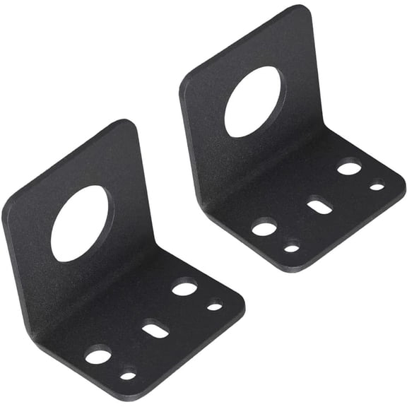 VANROUG 2 Pcs L-Bracket 1255 3/4 Hole Thick Steel Mobile Antennas Brackets for UHF VHF Coax NMO Antenna Mounts Cable Mobile Antennas (Black)
