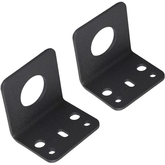 VANROUG 2 Pcs L-Bracket 1255 3/4 Hole Thick Steel Mobile Antennas Brackets for UHF VHF Coax NMO Antenna Mounts Cable Mobile Antennas (Black)