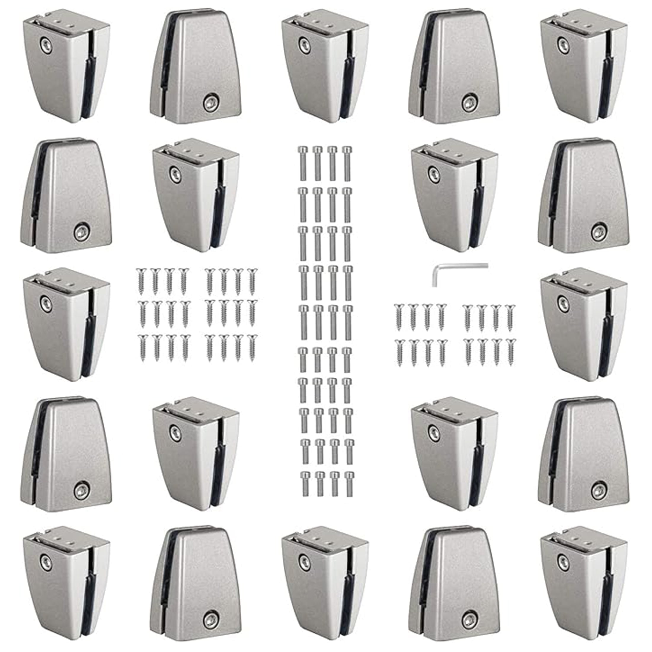 VANROUG 20 PCS Office Desk Partition Support Bracket,Desk Divider Clamp Brackets Shelf Clip Clamp Holder Screen Clip Holders,Desk Privacy Screen Clips Clamps Sneeze Guard Bracket Support 0-1/2" Panel