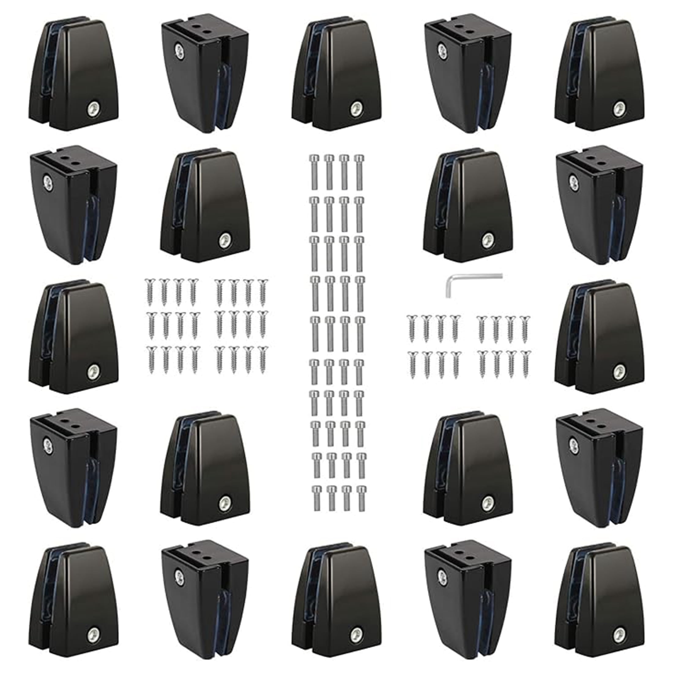 VANROUG 20 PCS Office Desk Partition Support Bracket,Desk Divider Clamp Brackets Shelf Clip Clamp Holder Screen Clip Holders,Desk Privacy Screen Clips Clamps Sneeze Guard Bracket Support 0-1/2" Panel