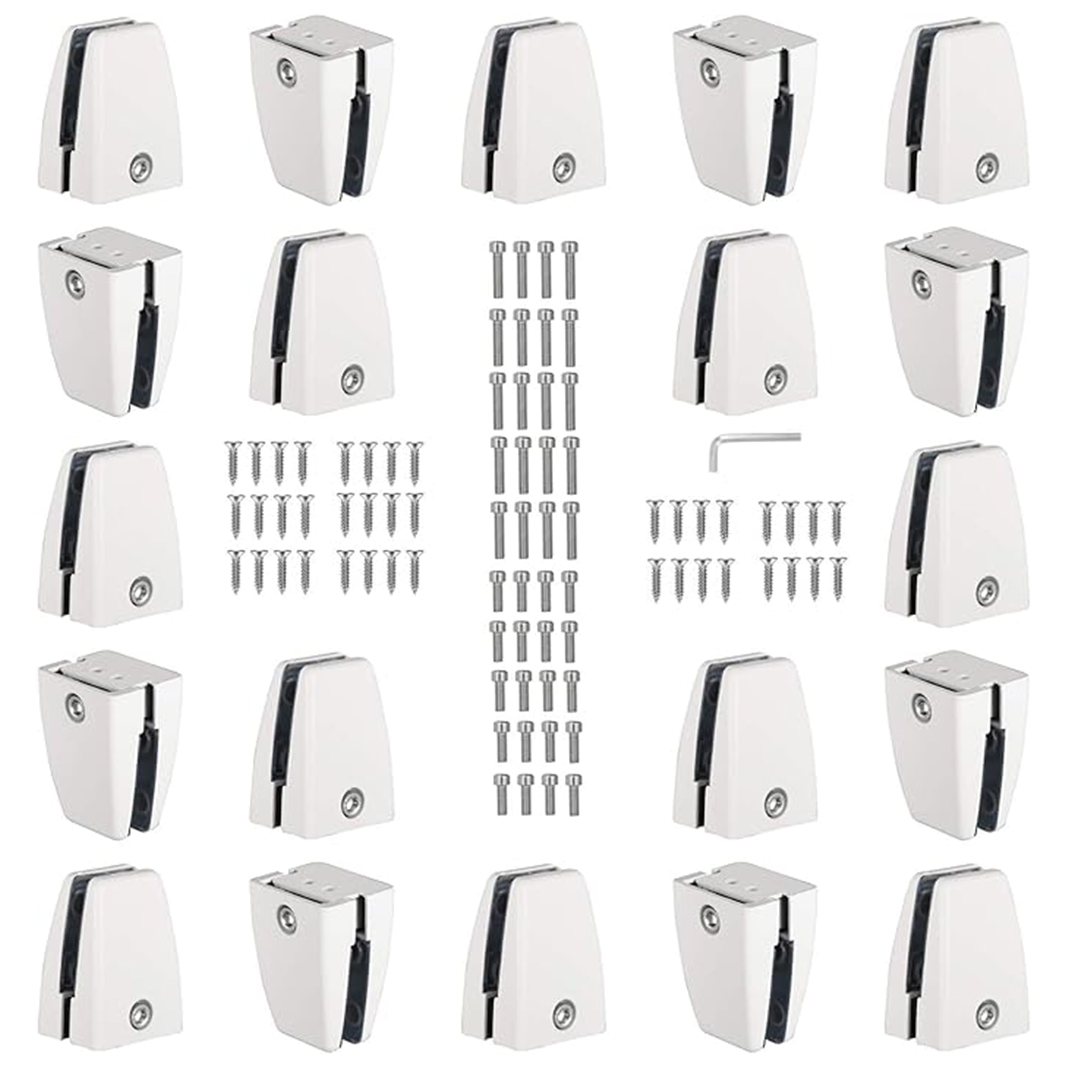 VANROUG 20 PCS Office Desk Partition Support Bracket,Desk Divider Clamp Brackets Shelf Clip Clamp Holder Screen Clip Holders,Desk Privacy Screen Clips Clamps Sneeze Guard Bracket Support 0-1/2" Panel