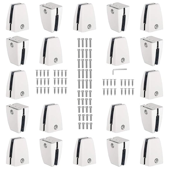 VANROUG 20 PCS Office Desk Partition Support Bracket,Desk Divider Clamp Brackets Shelf Clip Clamp Holder Screen Clip Holders,Desk Privacy Screen Clips Clamps Sneeze Guard Bracket Support 0-1/2" Panel