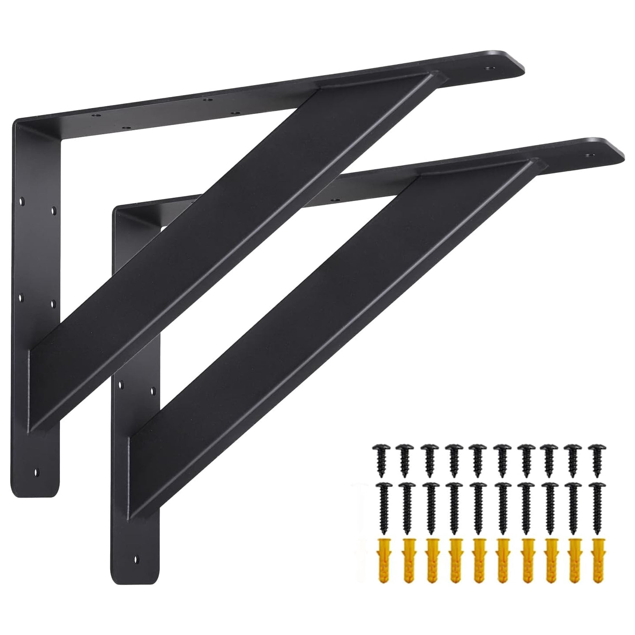 VANROUG 2Pcs Countertop Support Brackets 12"x 9" Heavy Duty Solid Floating Shelf Brackets, Corbels for Countertops Triangle Support Mantel Brackets 90 Degree
