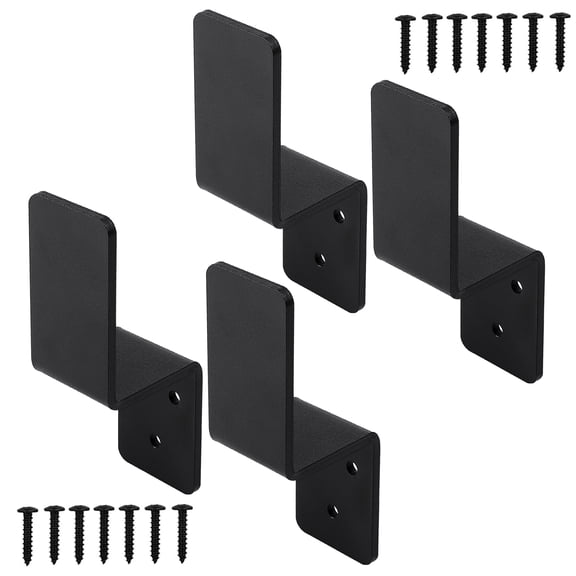 VANROUG 2x4 Door Barricade Brackets Drop Open Bar Security Door Lock Bracket Door Barricade Closed Bar Holder Fits 2x4 Lumber,Security Z Bracket Door Reinforcement Jammer Stopper Lock