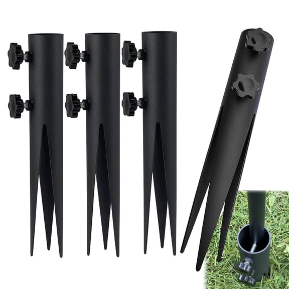 VANROUG 4 Pcs Steel Torch Stakes,Garden Stakes for Outdoor Lights,Metal Ground Spike Replacement Stakes for Solar Lights & Live Flame Torches,Outdoor Torch Stand Stake for Flagpoles, Fishing Rods