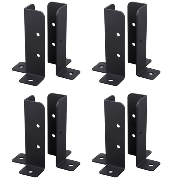 VANROUG 8Pcs Adjustable Deck Post Anchor Base Brackets Fit 1.5x1.5,2x2,2x4,4x4 Post,Heavy Duty Reversible Wood Fence Post Base Brackets kit for Pergola Railing Mailbox