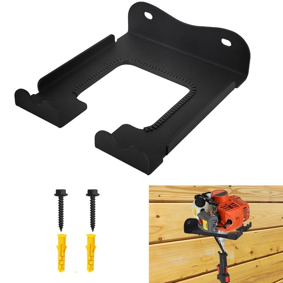 VANROUG Garage Organizer Trimmer Rack, Heavy Duty Steel Weeder Eater Hanger, Wall Mounted Garden Tool Storage Rack, Black, 5.9 x 4.9 x 1.5 inches