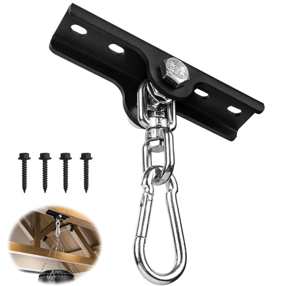 VANROUG Heavy Bag Hanger, 360 Degree Rotation Wall Mount Punching Bag Hook Kit with Sandbag Hook, Punching Bag Mount Hanger Bracket for Boxing Muay Thai Training, Aerial Yoga Swing & Hammock, Black