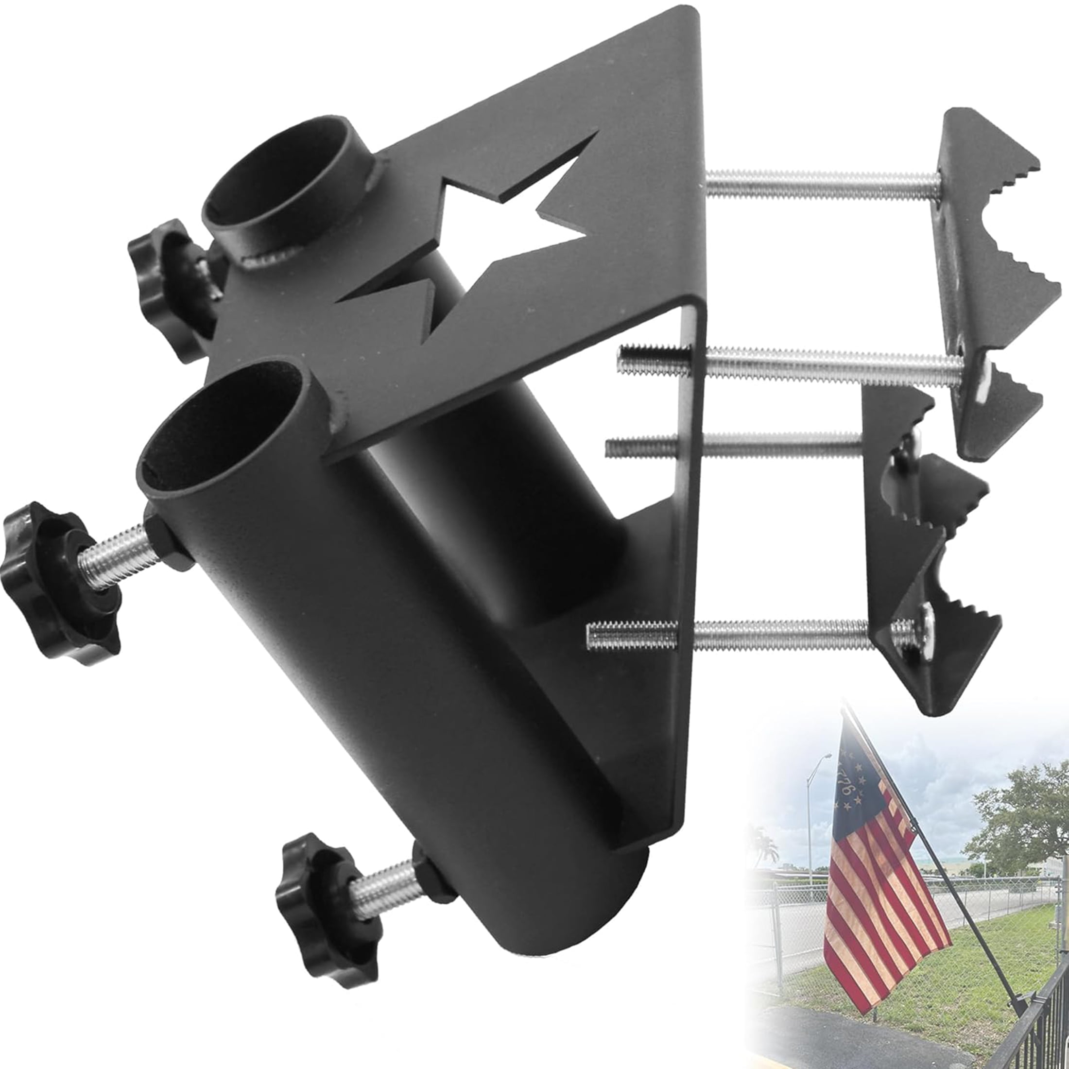 VANROUG Heavy Duty 2 Position Flagpole Mount Bracket for Balcony ...
