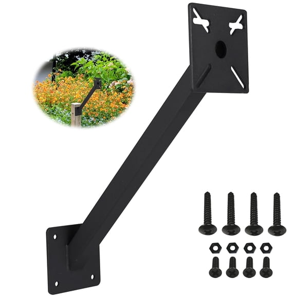 VANROUG Keypad Mounting Post Bracket, Heavy Duty Universal Gooseneck Pedestal Mount for Keyboard on Automatic Gate Opener Systems or Garage Door, Black