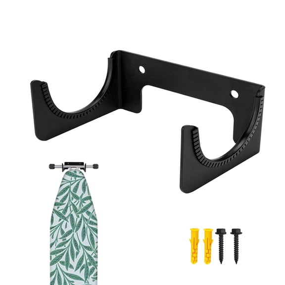 VANROUG Wall Mounted Ironing Board Hangers Ironing Board Hanger Wall Mount for Laundry Room,Wall Mounted Iron Rack for T or Y Leg, Space SavingBlack