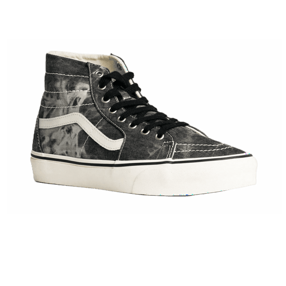 VANS DENIM DESTROY SK8-HI TAPERED UNISEX SNEAKERS - Black Marshmallow / Men 4.5  / Women 6