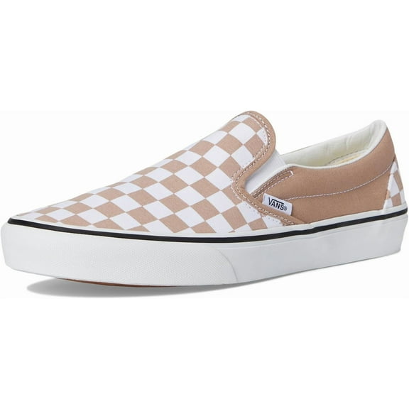 VANS FU CLASSIC SLIP-ON UNISEX SNEAKERS - BROWN - Theory Checkerboard Warm Taupe / Men 9.5 / Women 11 / Medium