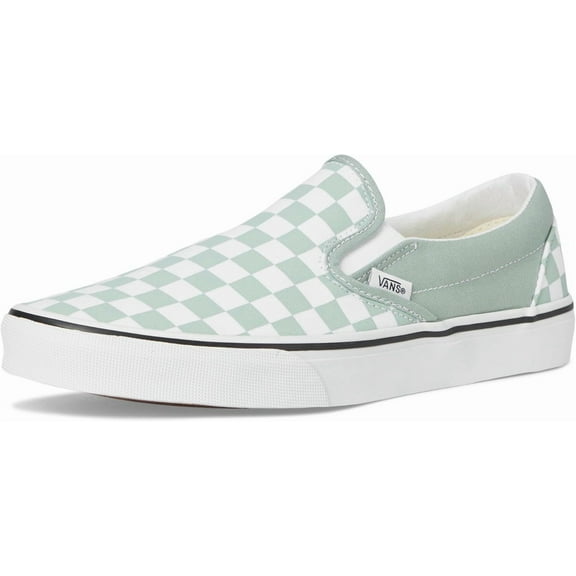 VANS FU CLASSIC SLIP-ON UNISEX SNEAKERS - GREY - Theory Checkerboard Gray Olive / Men 5 / Women 6.5 / Medium