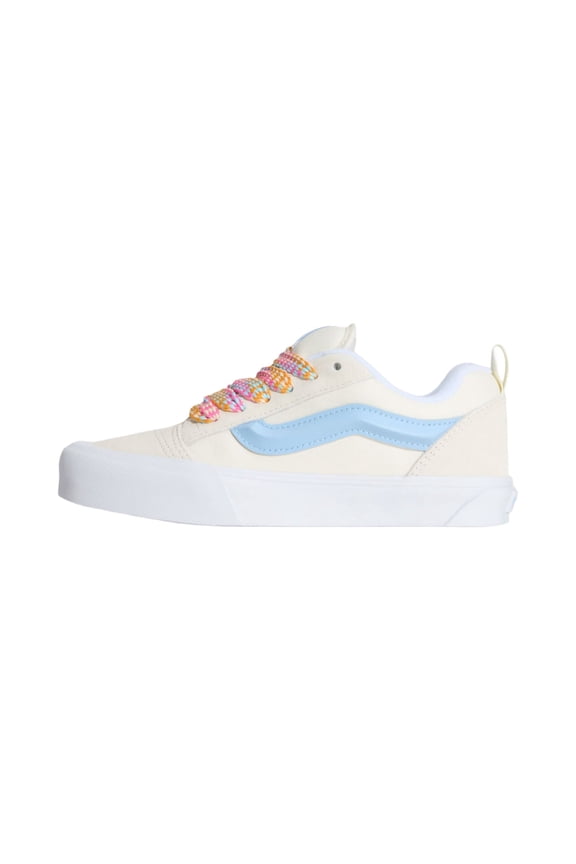 FU KNU SKOOL UNISEX SNEAKERS - WHITE - Oversized Lace White / Blue / Men 9 / Women 10.5 / Medium