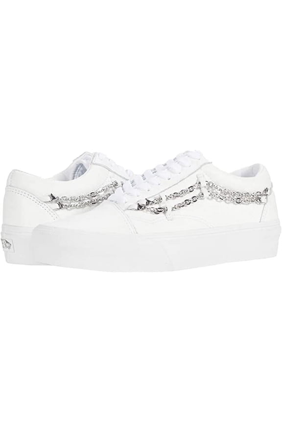 FU OLD SKOOL PLATFORM UNISEX SNEAKERS - (Chain) True White / True White / Men 7 / Women 8.5