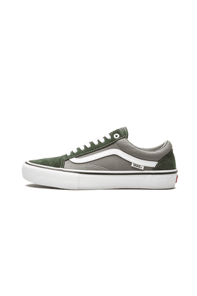 MENS Old Skool Pro "Forest / Grey / White" VN0A45JC1ST from Stadium Goods
