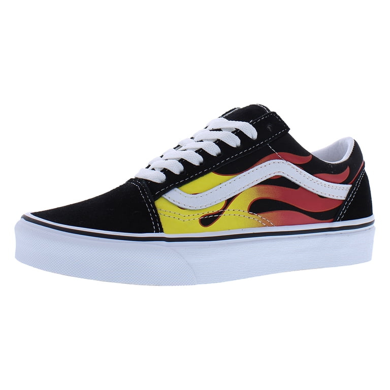 Vans Old Skool Flames Skate Shoes 
Men’s/Kids 4.5 Women’s 6 
Yellow/Black/Purple VANS Old Skool Flame Skate Shoes Mens Size 4.5 Women main image 2