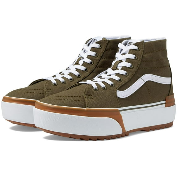 VANS- SK8-HI TAPERED STACKFORM Canvas / Dark Olive Green - 100% Original Brand N