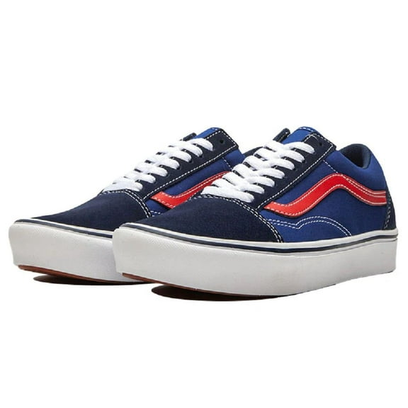 VANS TRITONE COMFYCUSH OLD SKOLL UNISEX SNEAKERS - Dress Blue/Blue/Red / Men 4.5  / Women 6