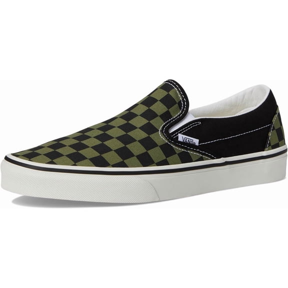 VANS U CLASSIC SLIP-ON UNISEX SNEAKERS - GREEN - Pop Check Loden Green / Men 4.5 / Women 6 / Medium