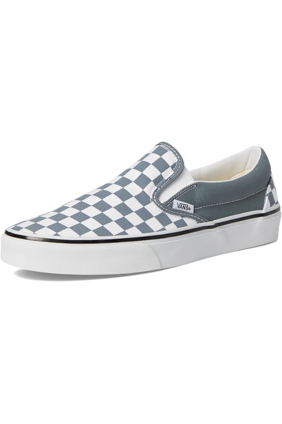 U CLASSIC SLIP-ON UNISEX SNEAKERS - GREY - Theory Checkerboard Stormy Weather / Men 6 / Women 7.5 / Medium