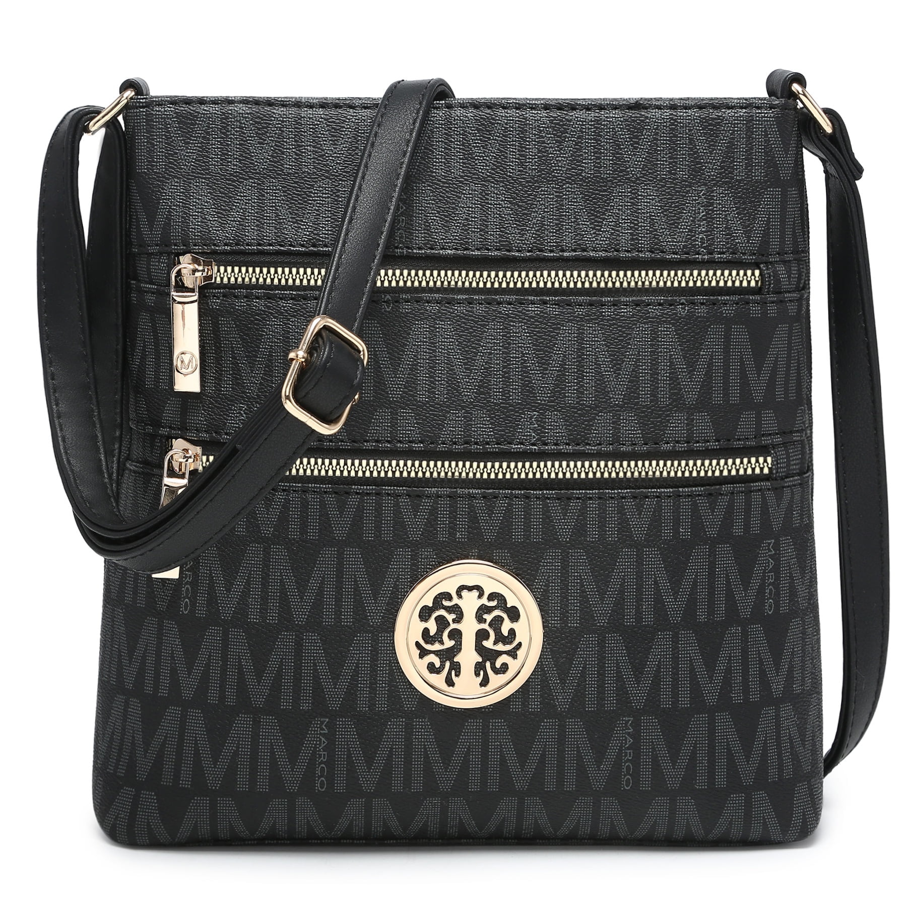 VANSARTO Crossbody Bags for Women Multi Pocket Crossbody Purses Trendy Vegan Leather Shoulder Handbags with Adjustable Strap (Black)