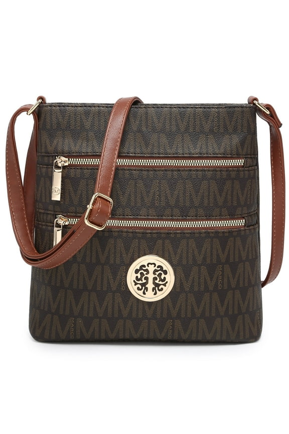 Crossbody Bags for Women Multi Pocket Crossbody Purses Trendy Vegan Leather Shoulder Handbags with Adjustable Strap, Coffee/Brown