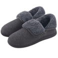 thumbnail image 1 of VANSARTO Mens Knit Bootie Slippers Comfy Casual Memory Foam Boot Slipper Indoor Outdoor House Shoes,Black, Size 9, 1 of 7