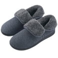thumbnail image 1 of VANSARTO Mens Knit Bootie Slippers Comfy Casual Memory Foam Boot Slipper Indoor Outdoor House Shoes, Dark Blue, Size 12, 1 of 2