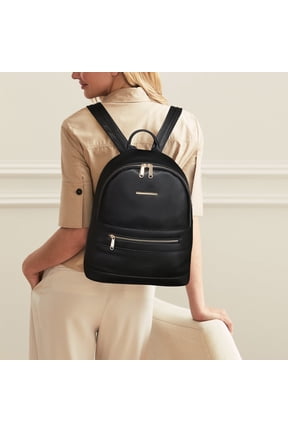 Mini Backpack Purse for Women Multi Pocket Small Backpacks Ladies Convertible Shoulder Handbags Designer Travel Backpack with Wide Strap, Beige/Brown
